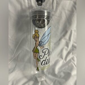 Disney Tinker Bell Clear Water Bottle with Green Dress and Blue Wings